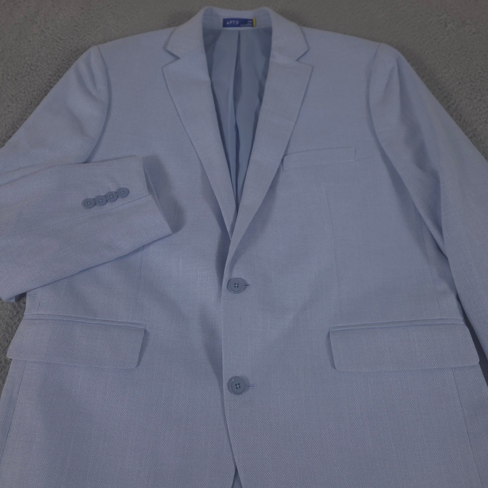 Apt 9 Blazer Mens 44R Light Blue Slim Fit Textured Stretch Sport Coat Jacket NEW